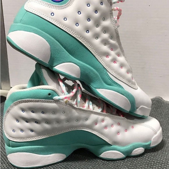 Nike Air Jordan 13 Retro GS Soar Aurora Green White 439358-100 Size 6Y
